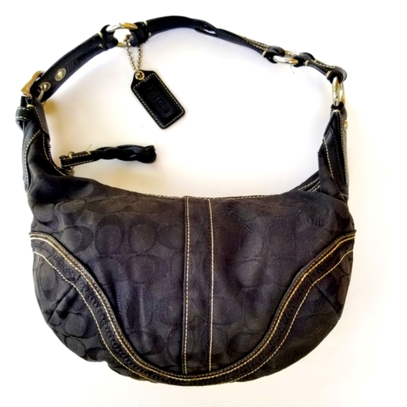 Womans Black Coach Canvas Mini Bag (Kilikili Bag) - Picture 1 of 12